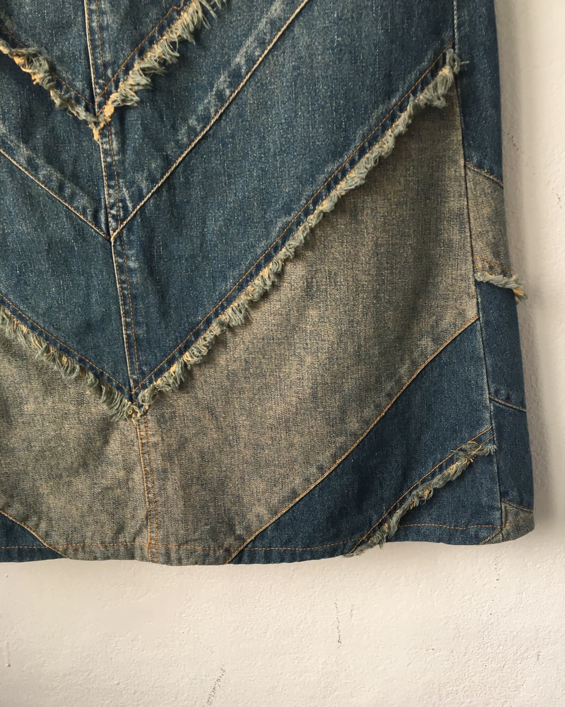 Patch work point denim skirt 상품이미지3