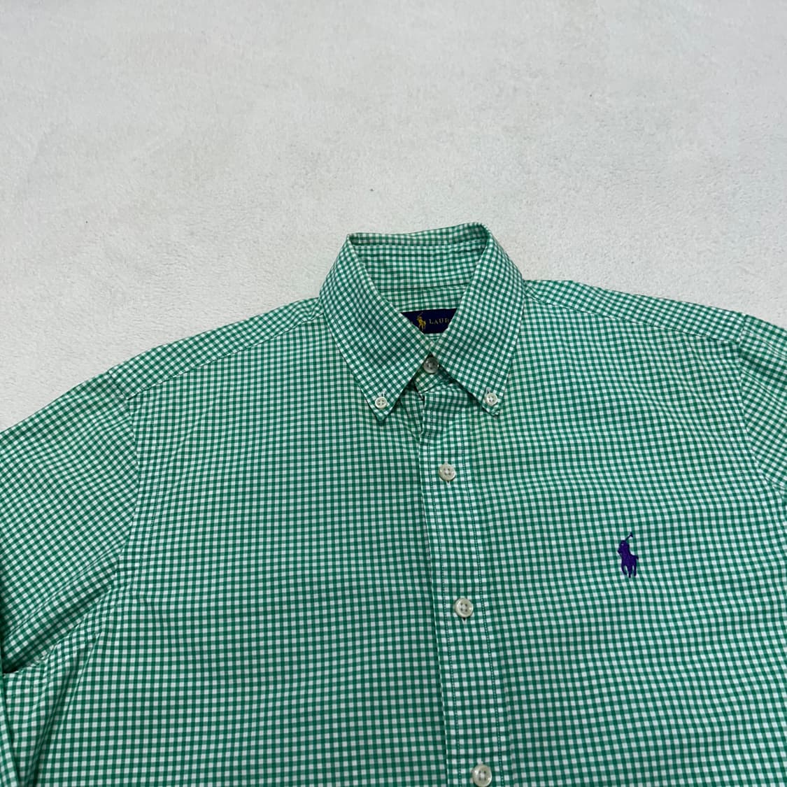 Polo green gingham check shirt  상품이미지5