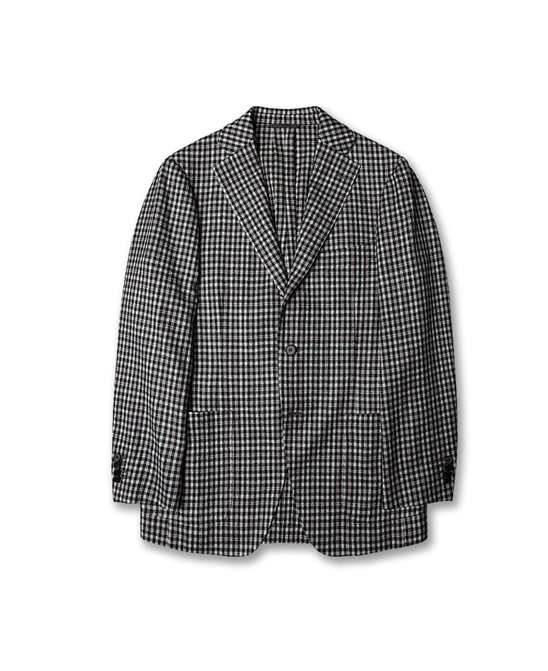 블루 에 그리지오 [Blu E Grigio] 보라 포인트 체크자켓 링자켓 상품이미지1
