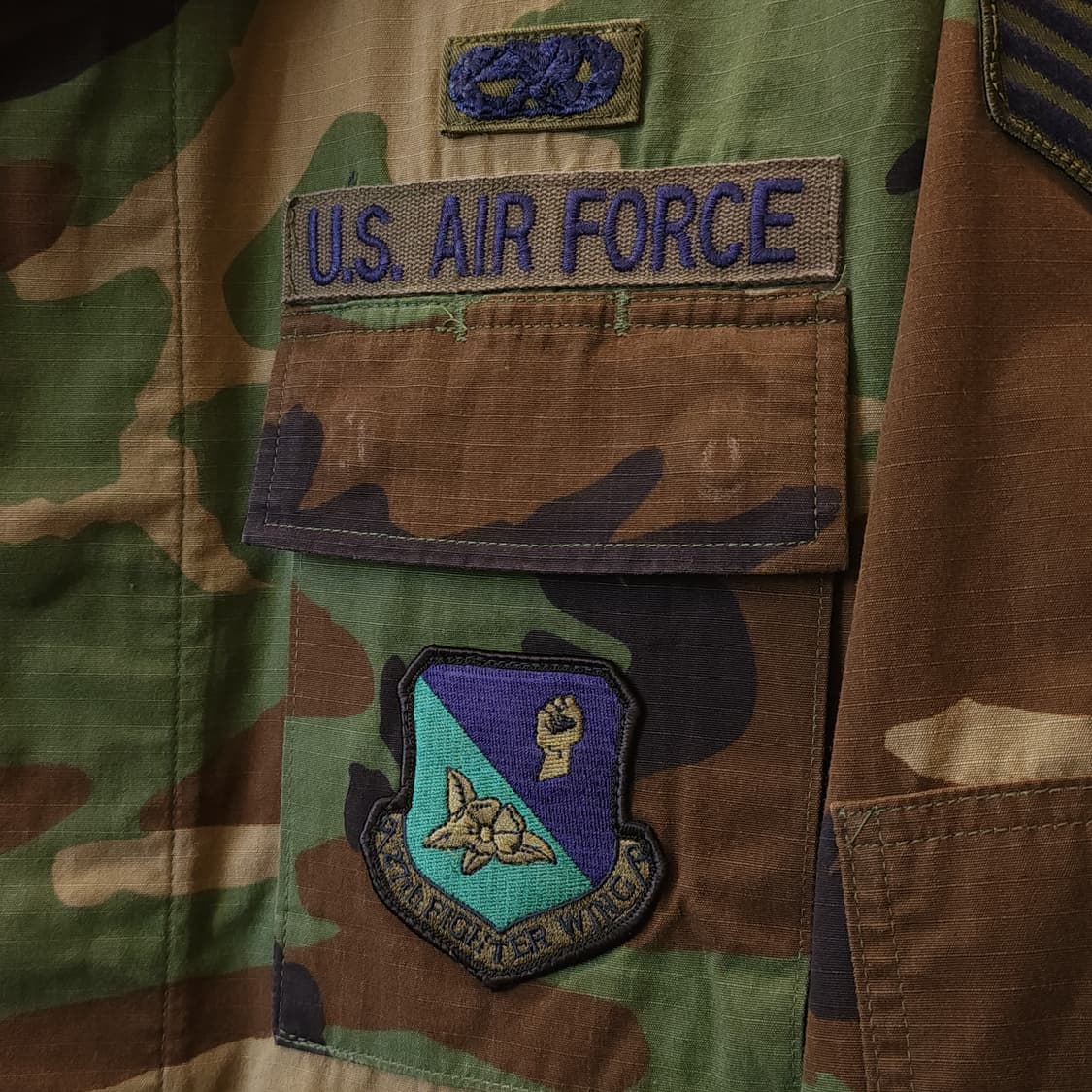 90s 미군 우드랜드 카모셔츠 BDU 라지 레귤러 상품이미지8