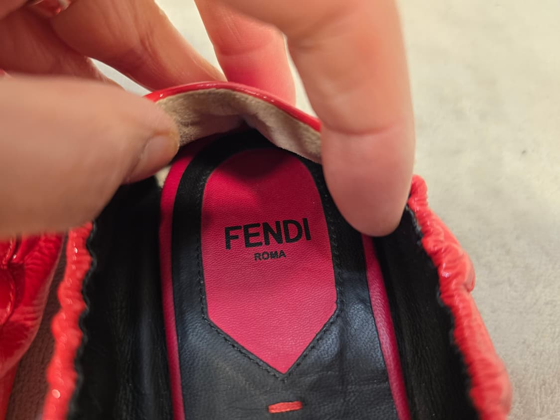 펜디 Fendi 레드 에나멜 플랫슈즈 36(230) 상품이미지6