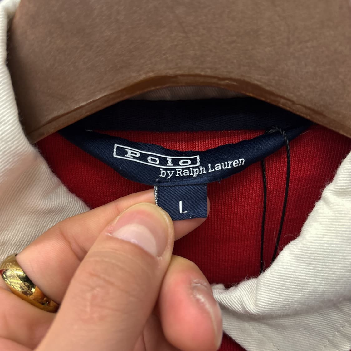 90s 폴로 랄프로렌 럭비카라 롱슬리브 티셔츠 캥거루포켓 N1002 상품이미지7