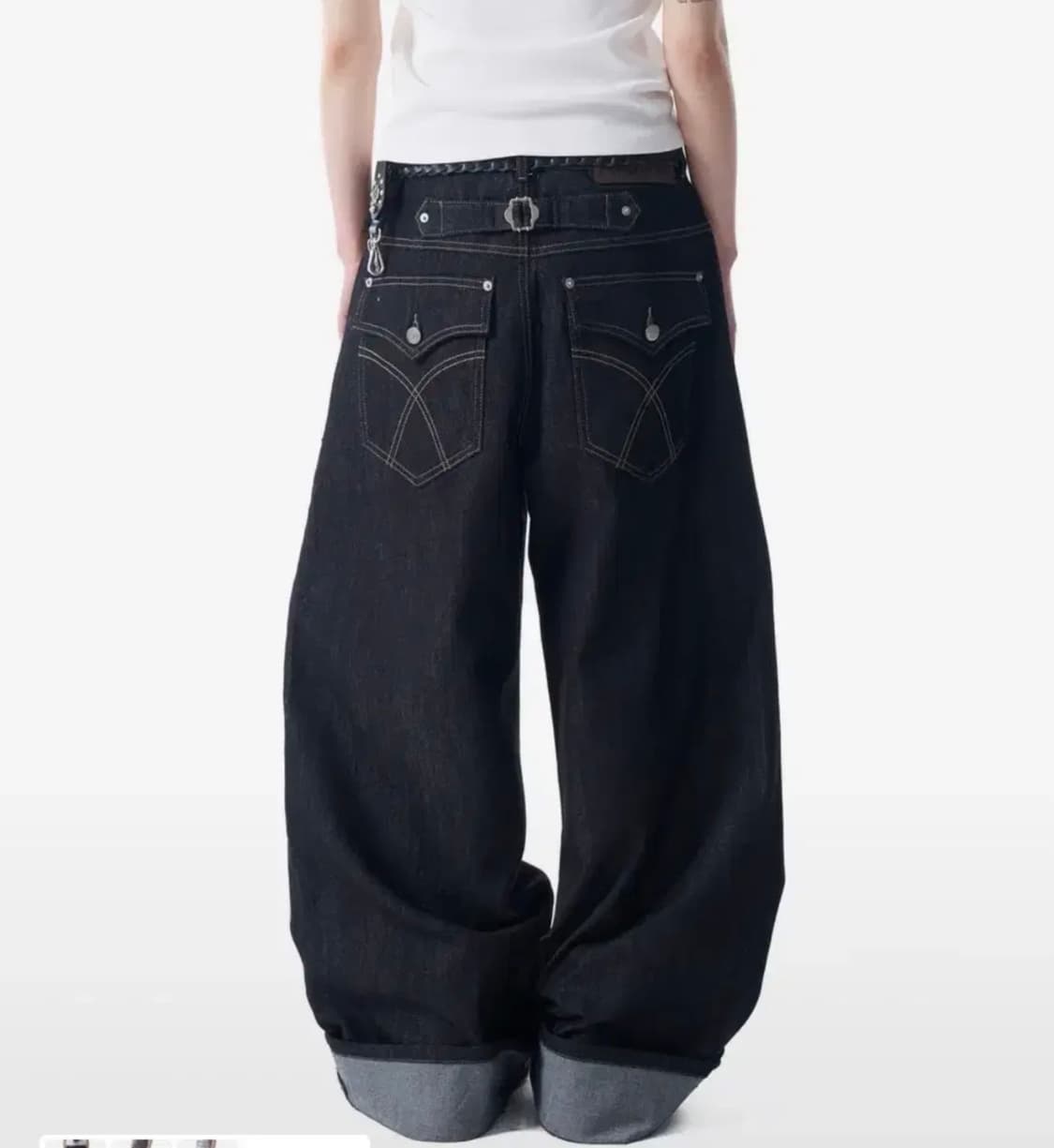 [택있는새상품] 아캄 Cinch Back Denim Pants (1) 상품이미지1