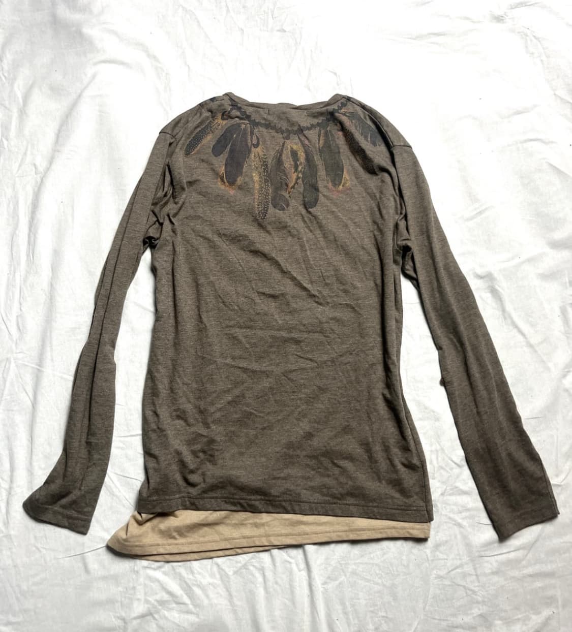 Vkei mood feather print long sleeve 상품이미지2