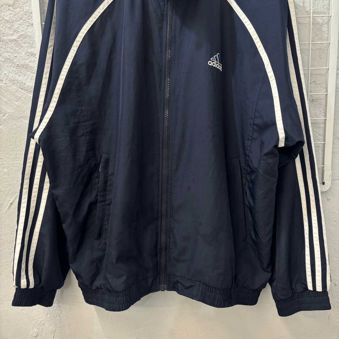 90s 아디다스 올드스쿨 네이비 바람막이 XL 상품이미지4