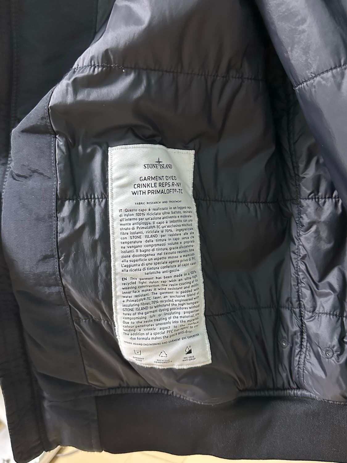 스톤아일랜드 크링클랩스 프리마로프트 tc 패딩자켓 L 새상품급 판매~ 상품이미지5