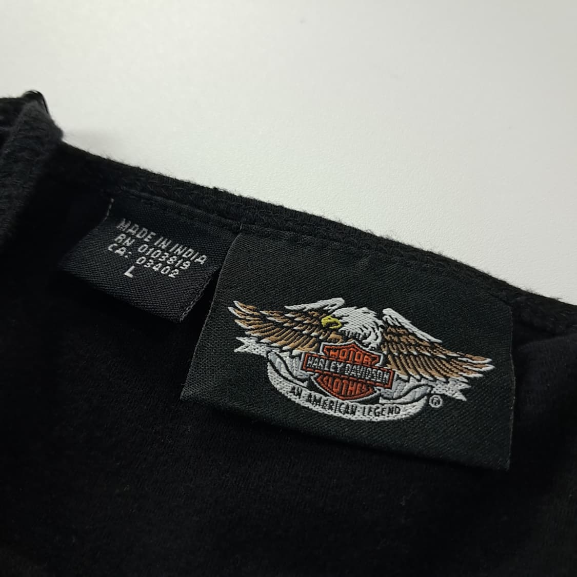 CK172 L 할리데이비슨 00s 블랙 슬리브리스 크롭 티셔츠 상품이미지4