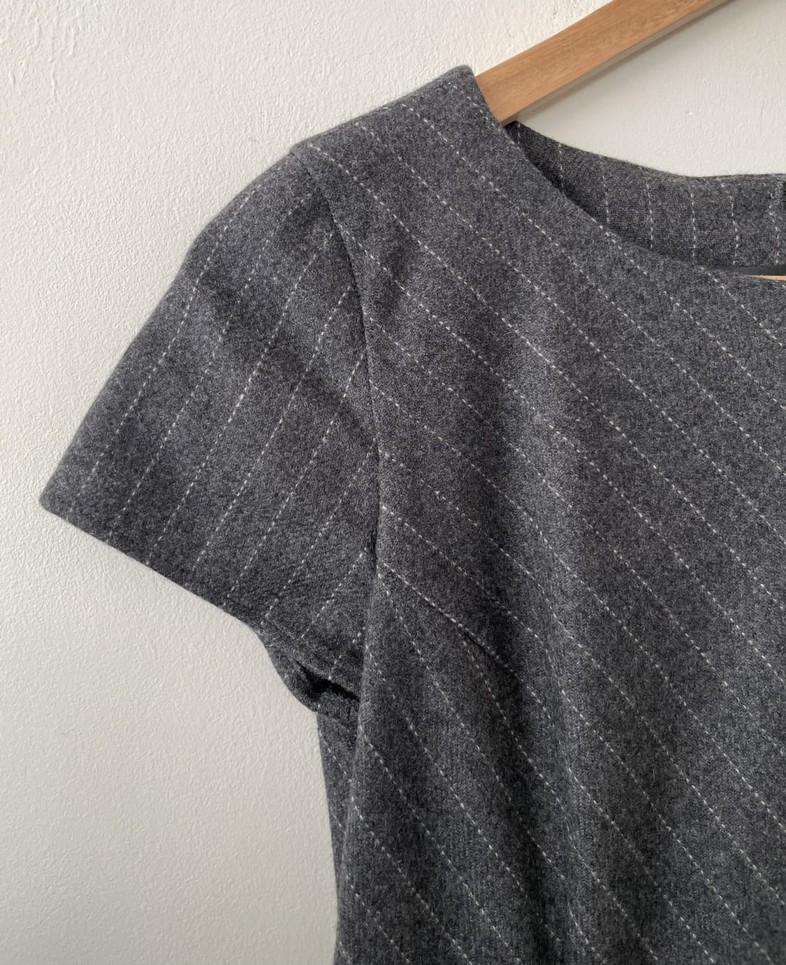 vintage diagonal stripe wool dress 상품이미지3