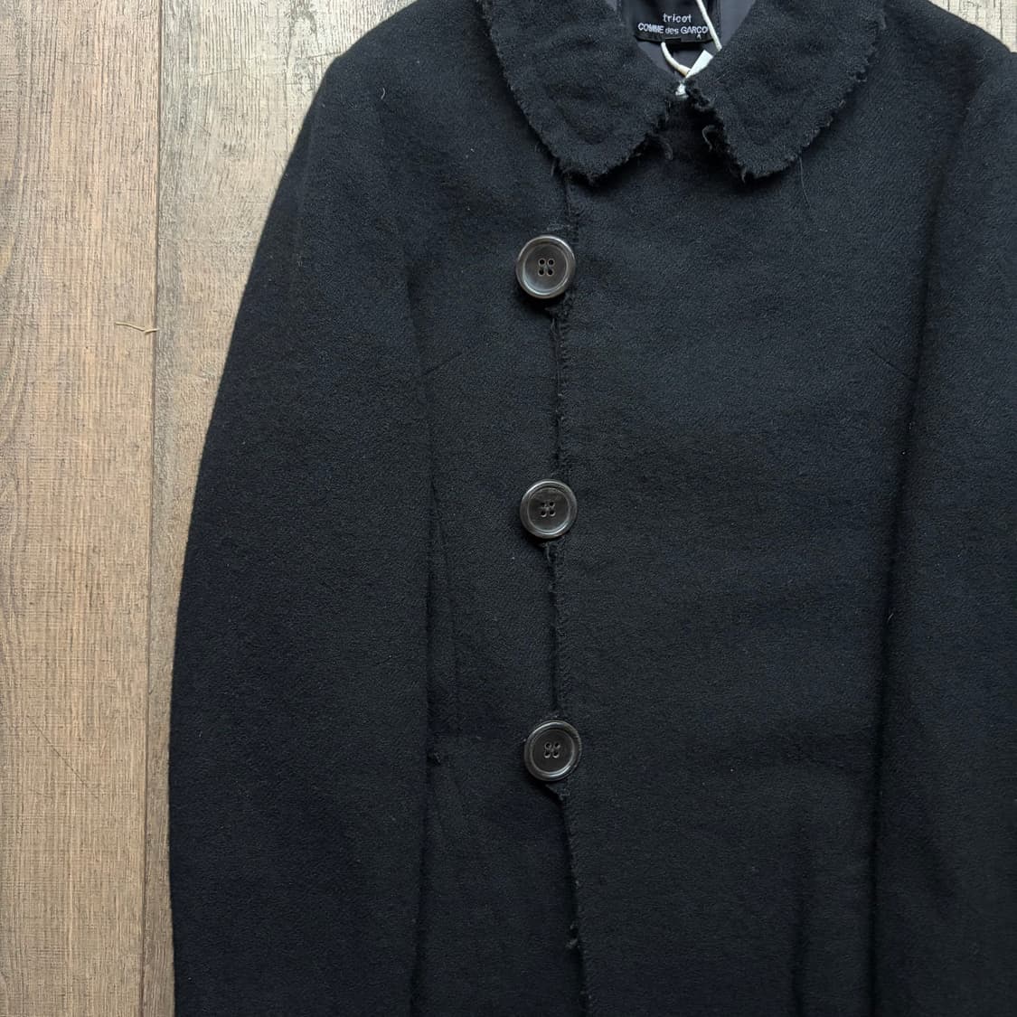 Closing Detail Distressed Wool Coat  상품이미지6