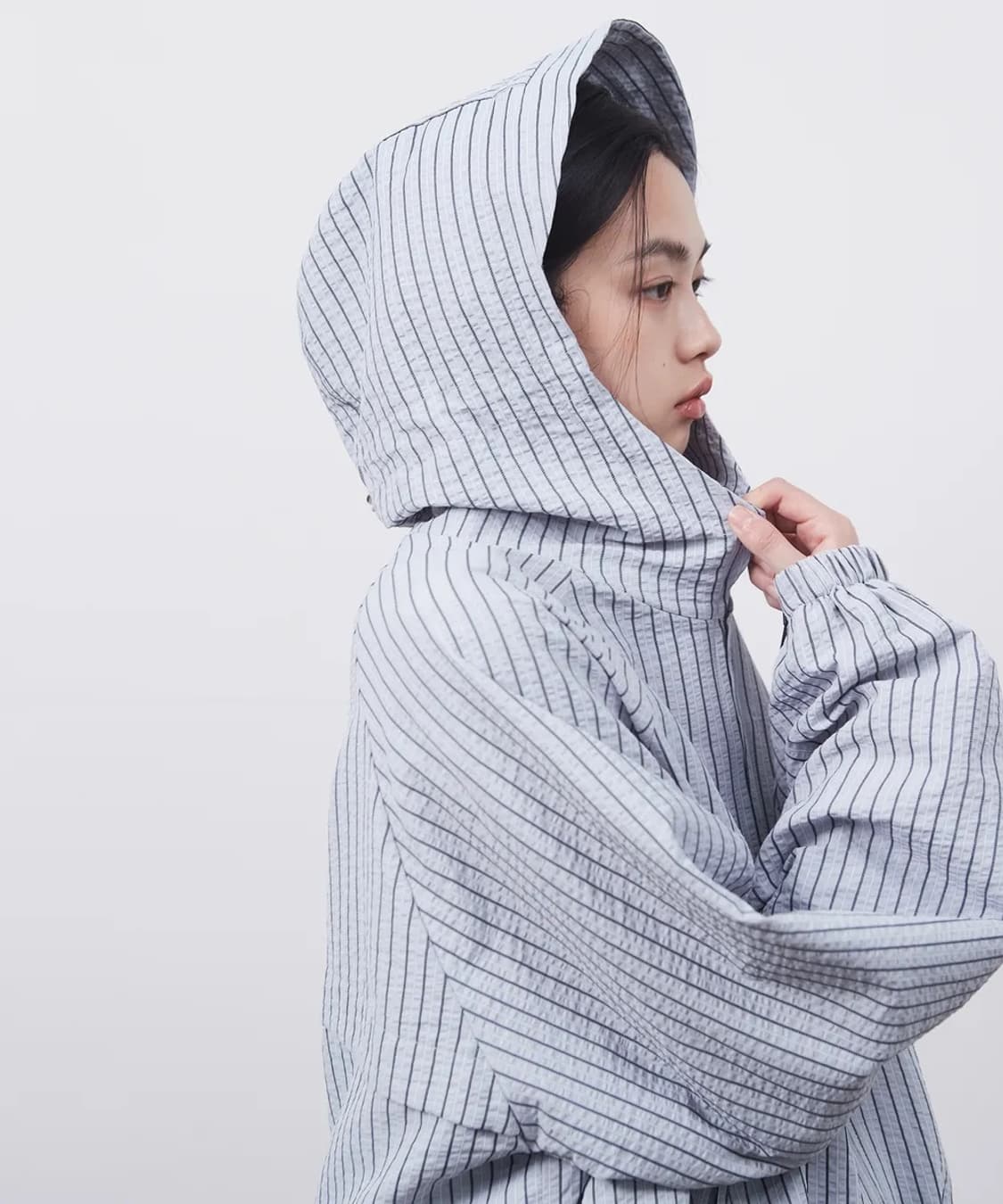 오헤시오 스트라이프 후디드 윈드브레이커 점퍼 상품이미지3