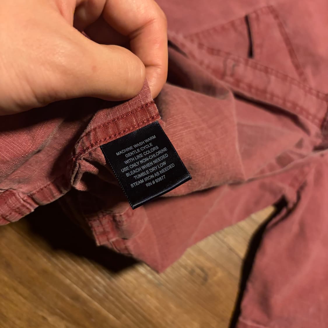 Pigment wash textured cotton work shirt 상품이미지6