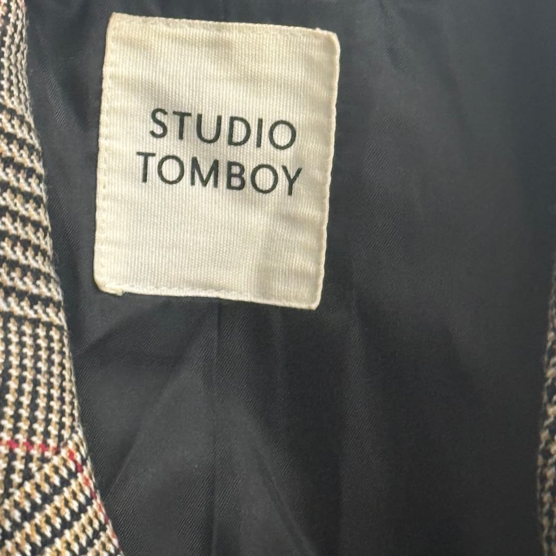 스튜디오 톰보이 모직 체크 더블 롱코트 상품이미지2