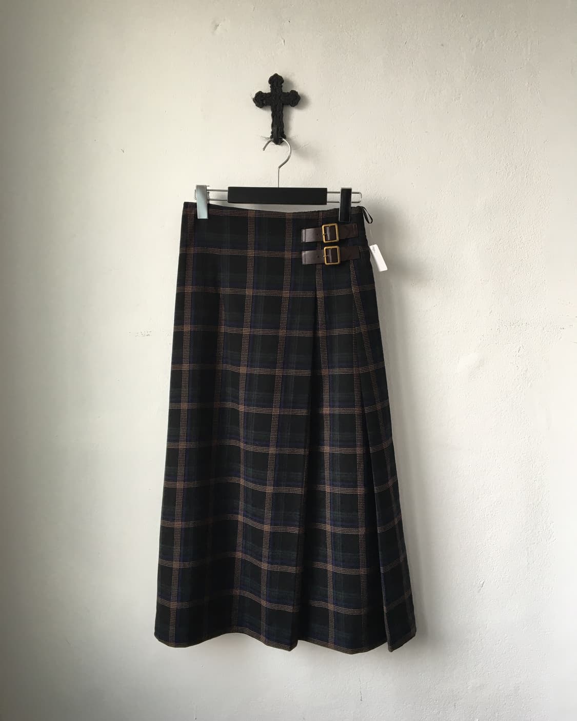 Belted check pattern skirt 상품이미지1