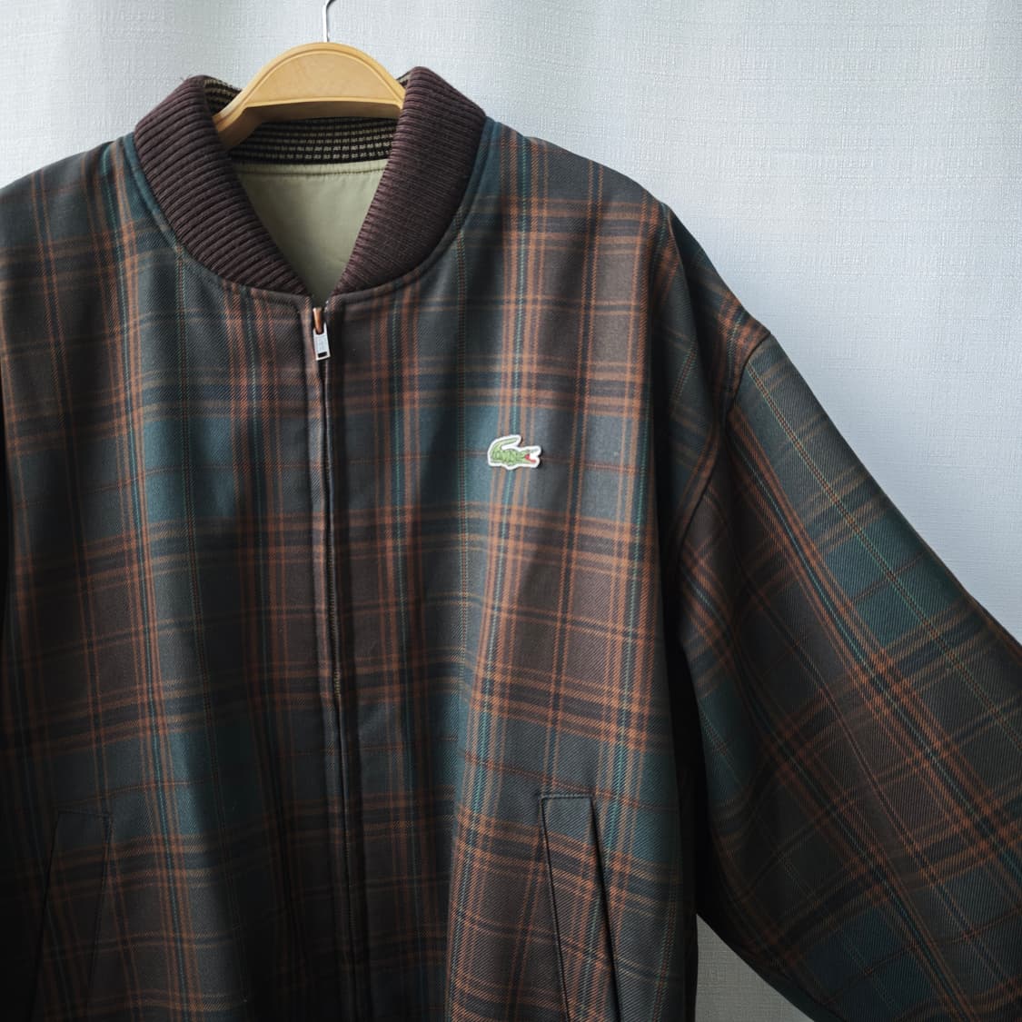 라코스테 서광 90s 리버시블 양면 블루종 자켓 브라운 그린 XL(EL) 상품이미지2