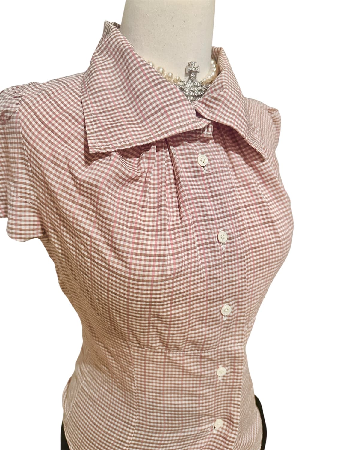 비비안웨스트우드 앵글로매니아 드레이핑 갸루 y2k 반팔셔츠 상품이미지2