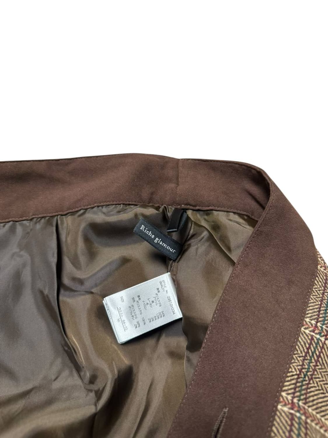 Japanese Riche Glamour 체크 패턴 랩 스커트 상품이미지4