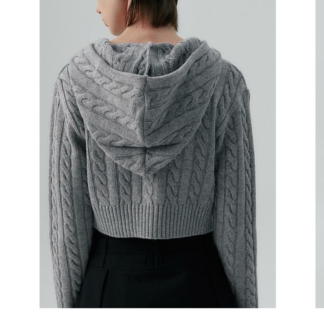 [택O] 큐리티 케이블 니트집업 아이보리 상품이미지3