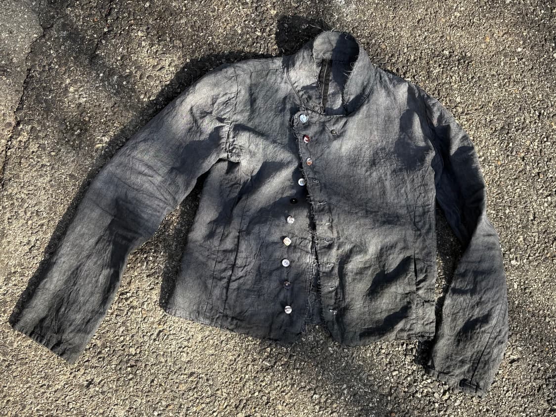 Hand dyed asymmetrical linen jacket 상품이미지2