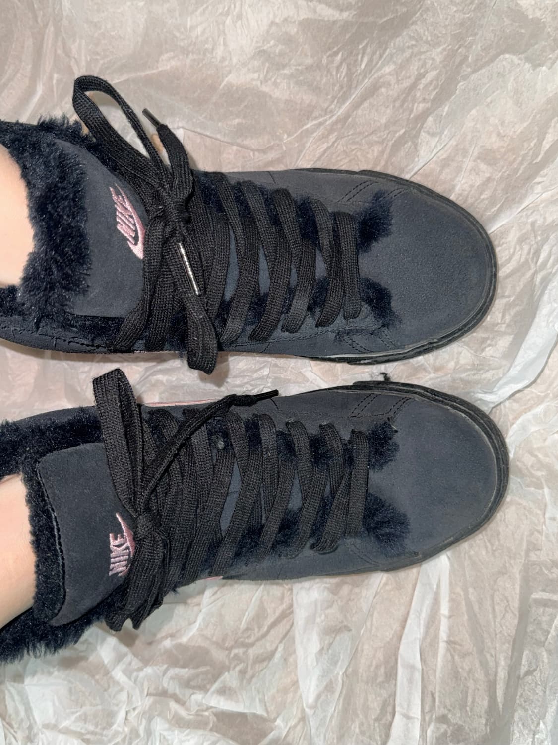 nike black fur shoes 상품이미지6