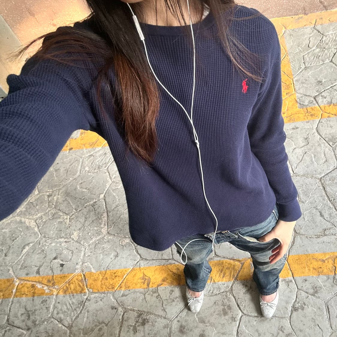 폴로 랄프로렌 와플티 네이비 상품이미지2