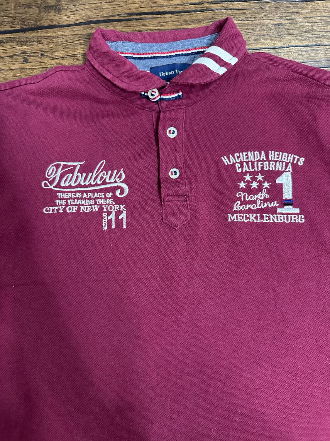 어반테이스트 버건디 반팔 카라티 L 상품이미지2