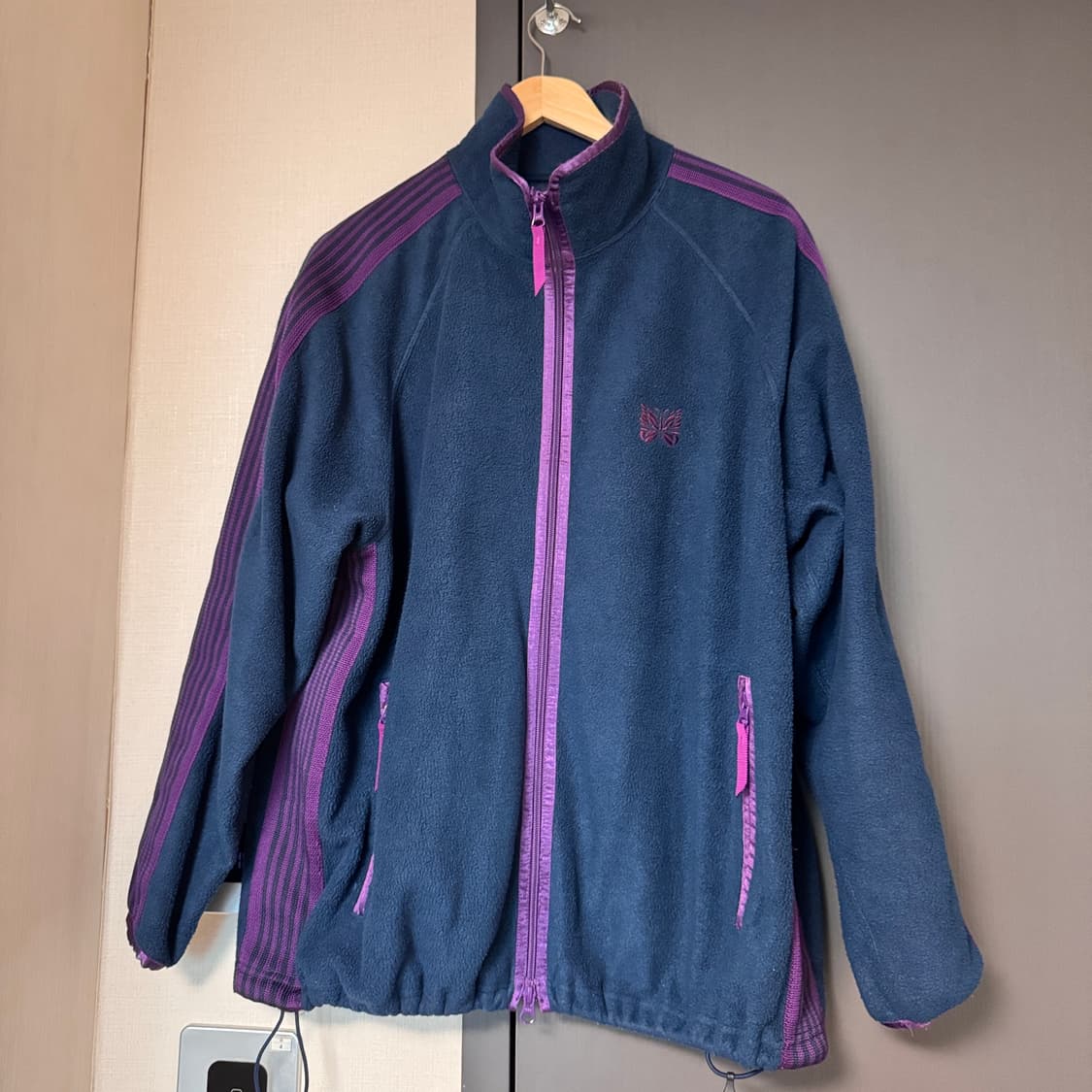 (100)니들스 빔즈 후리스 자켓 네이비 퍼플 상품이미지2