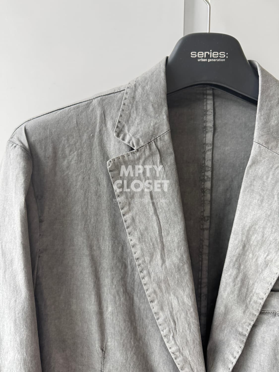 [105] 시리즈 코튼 린넨 가먼트다잉 블레이저 자켓 라이트그레이 상품이미지4