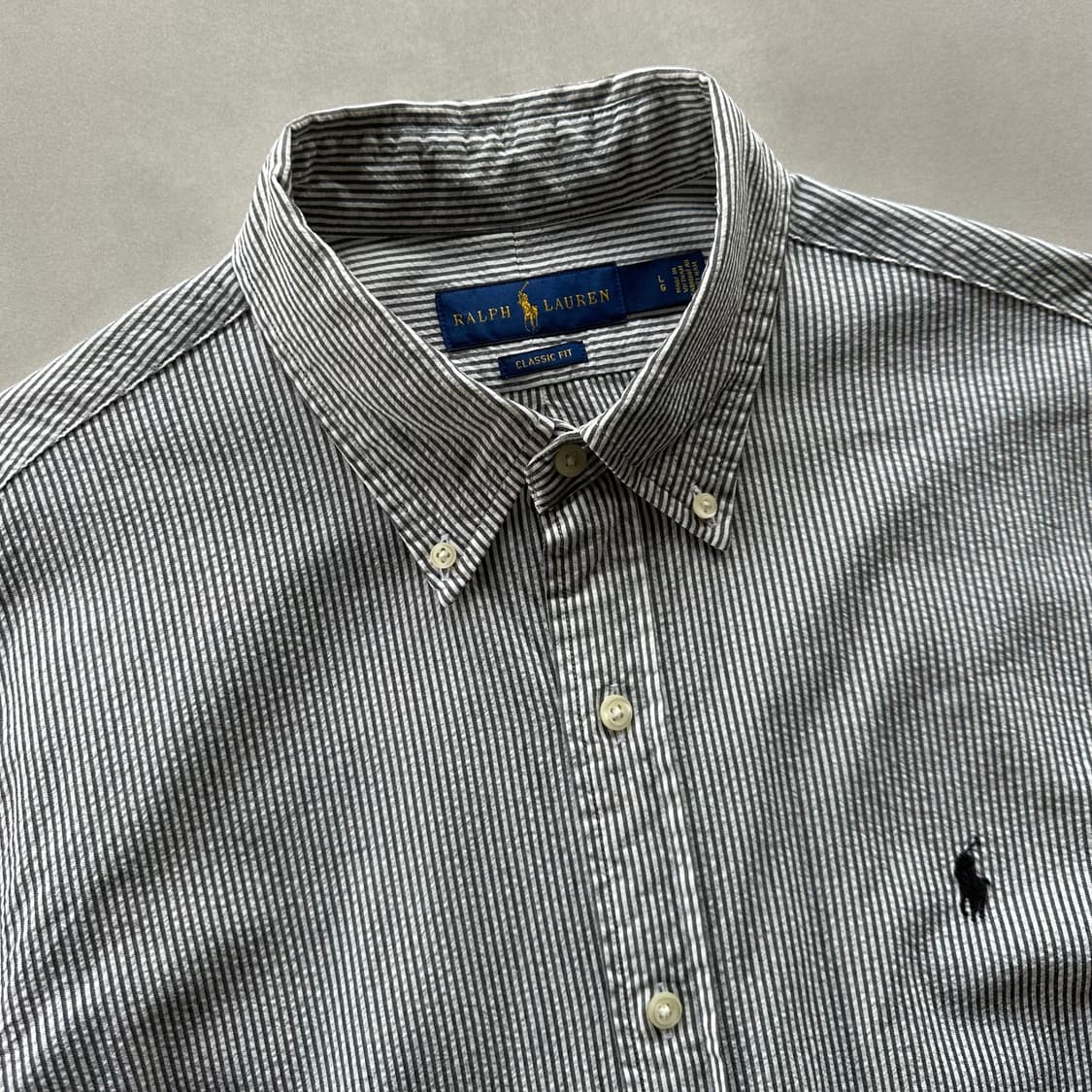[L]폴로 랄프로렌 클래식핏 스트라이프 시어서커 셔츠 상품이미지8