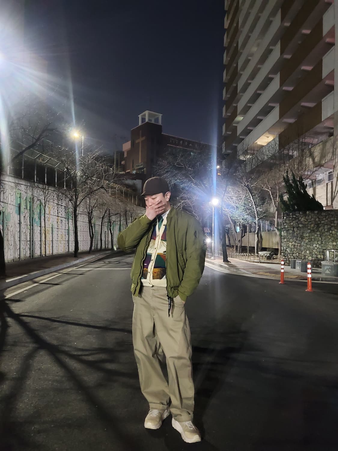 쿠지 패턴 니트가디건 공용가능 (실착있음) 상품이미지5