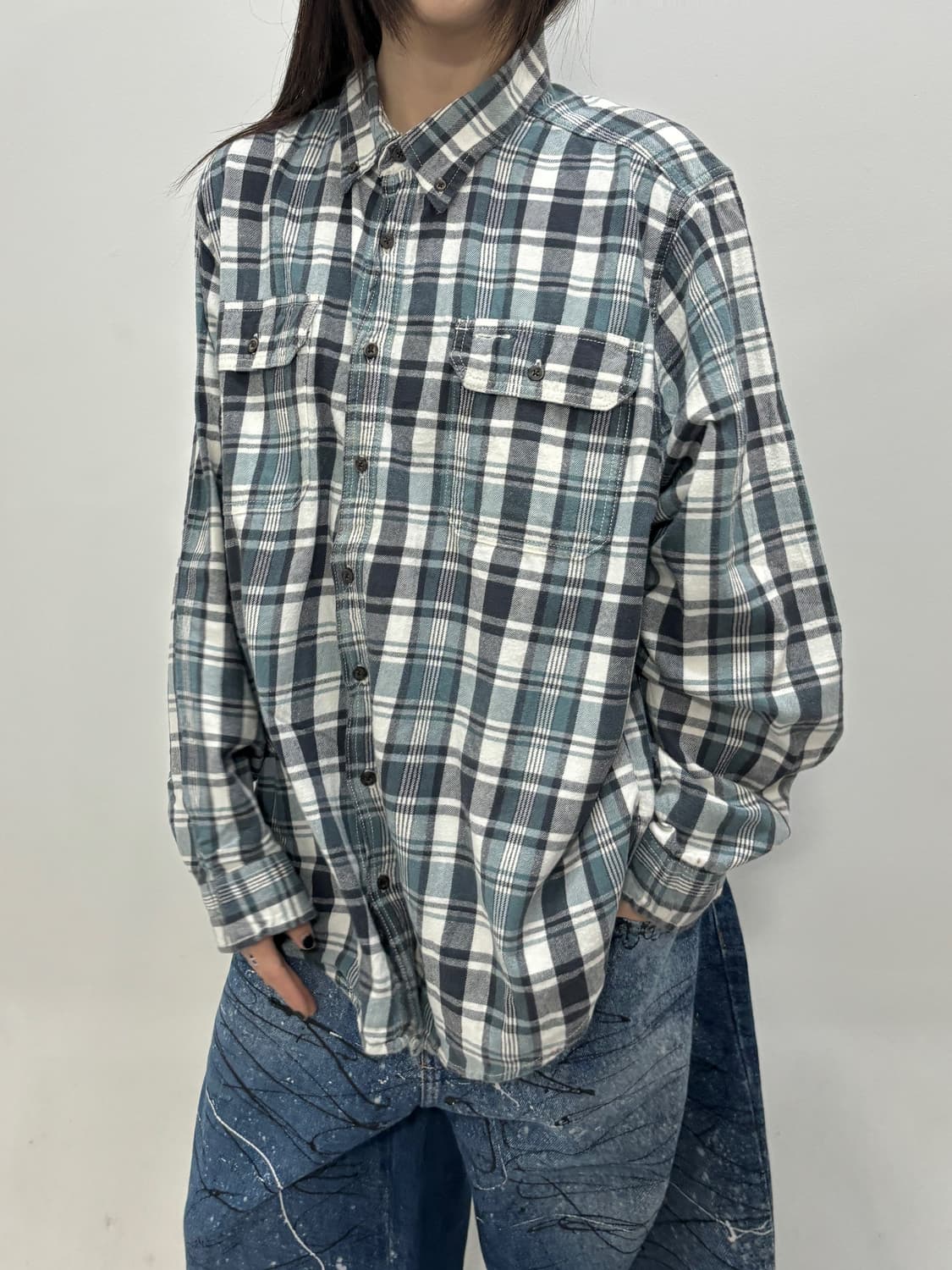 90s 민트플란넬셔츠 투엑라 상품이미지3