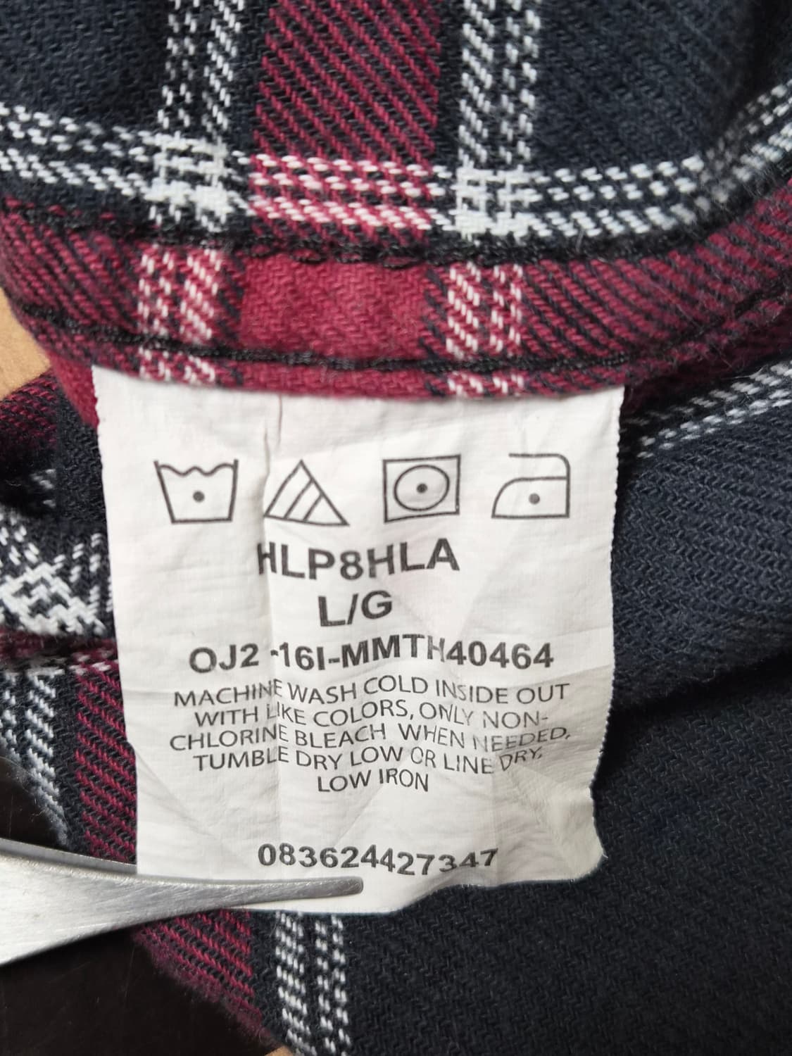 랭글러Wrangler 체크 셔츠 L사이즈 - S335 상품이미지5