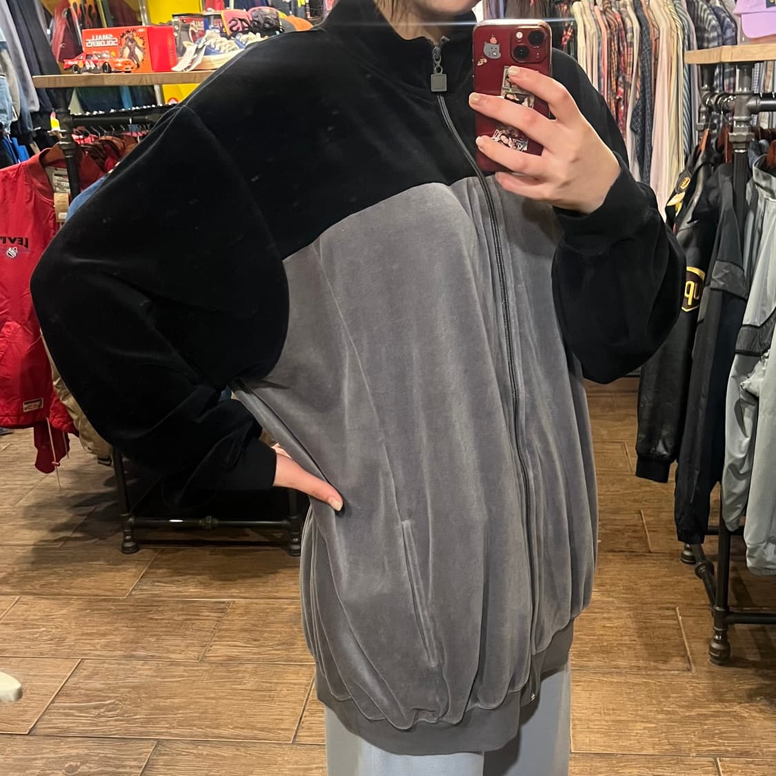 [HI] 빈티지 집업 블랙 그레이 상품이미지3