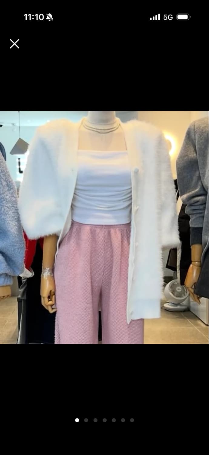 어깨패드 앙고라 가디건자켓 상품이미지1