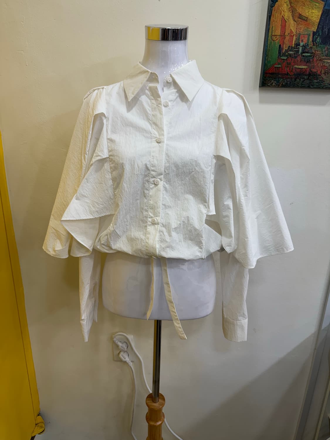vtg 퍼프소매 크롭 블라우스 상품이미지1
