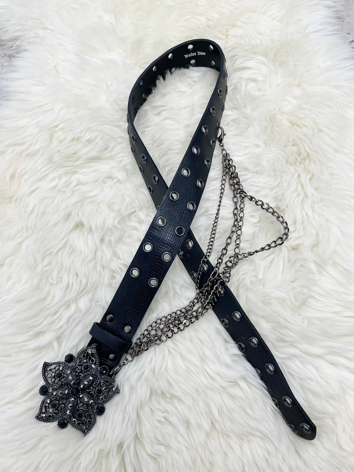 블랙페어리 펀칭 체인 버클 벨트 상품이미지4
