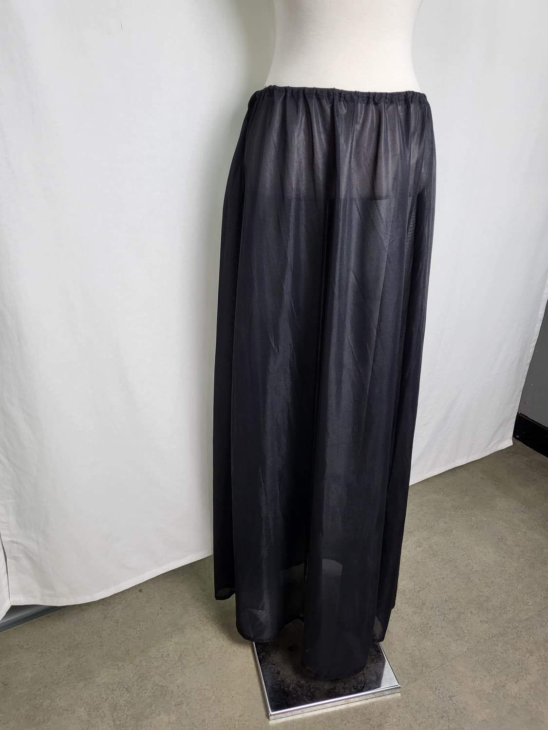 빈티지 블랙 롱 슬립 스커트 상품이미지4