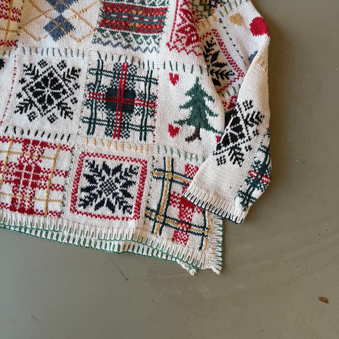 vtg 스노우 패치워크 스웨터 니트 상품이미지3