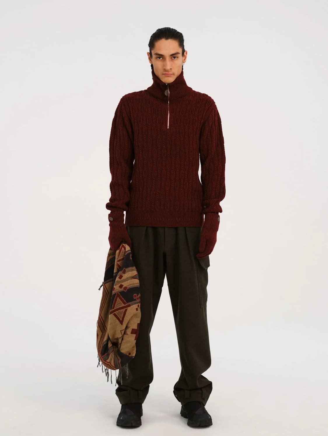 Hyein Seo 혜인서 니트 w/ 장갑 버건디 3사이즈 상품이미지1