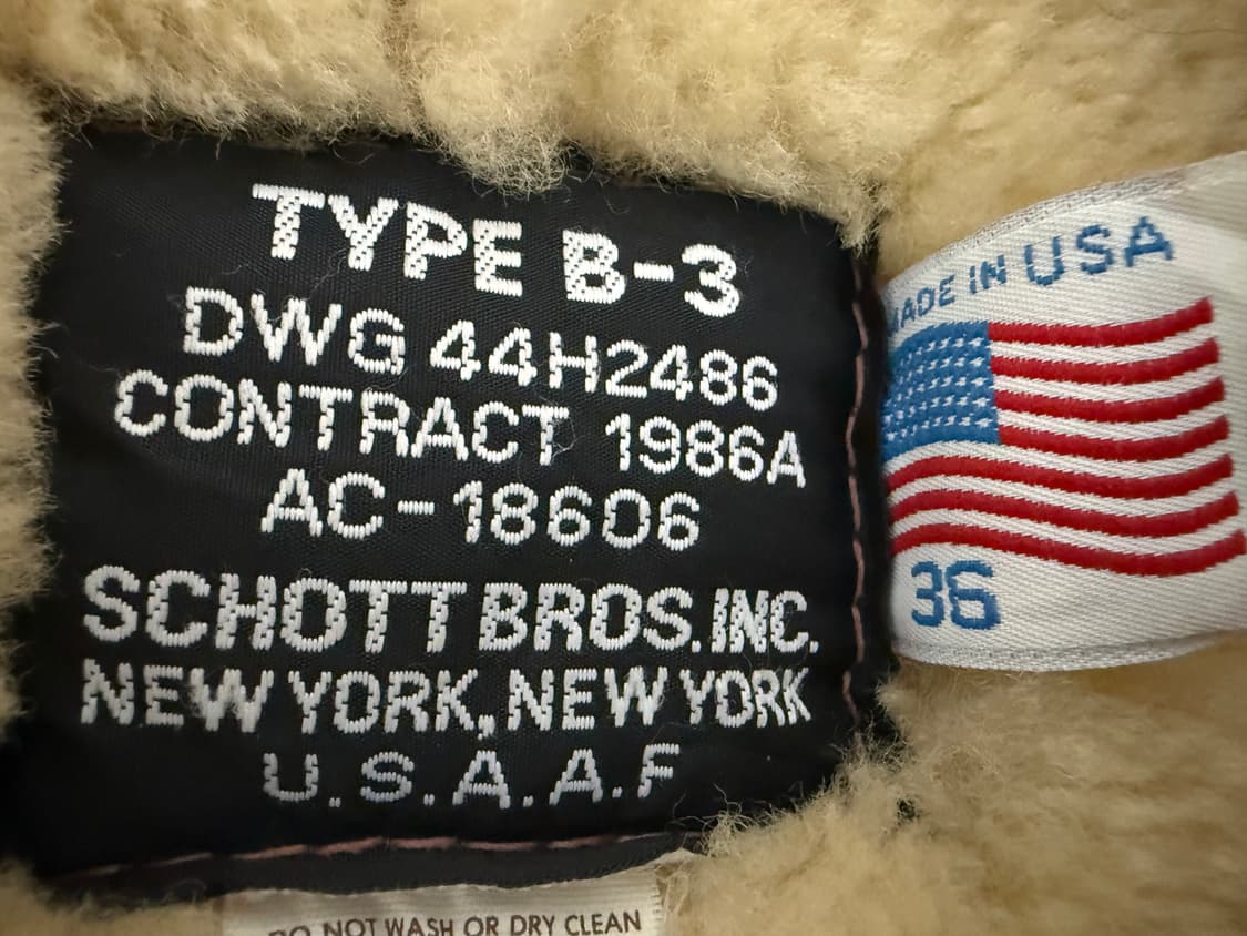 Schott B-3 무스탕 자켓 (Made in USA) 상품이미지2
