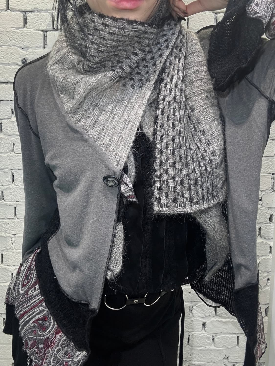 Bohemian Patchwork Knit Cardigan  상품이미지2