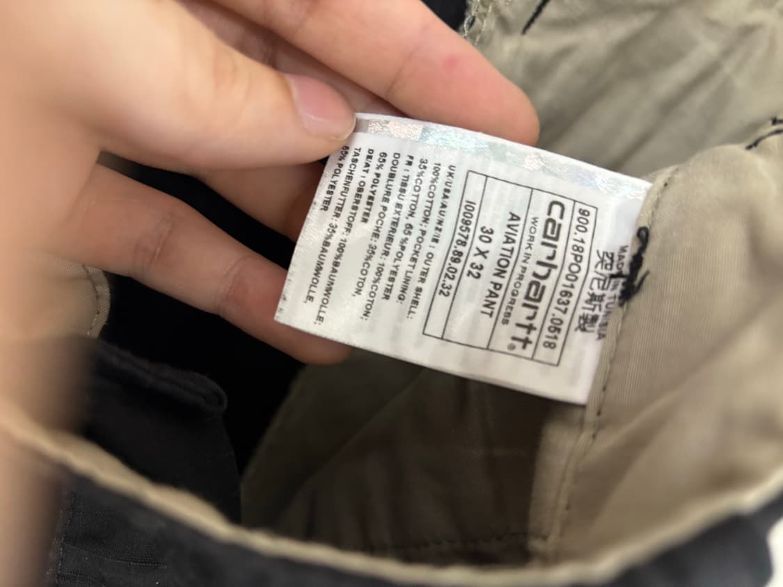 칼하트 WIP 에비에이션 팬츠 30x32 블랙 상품이미지4