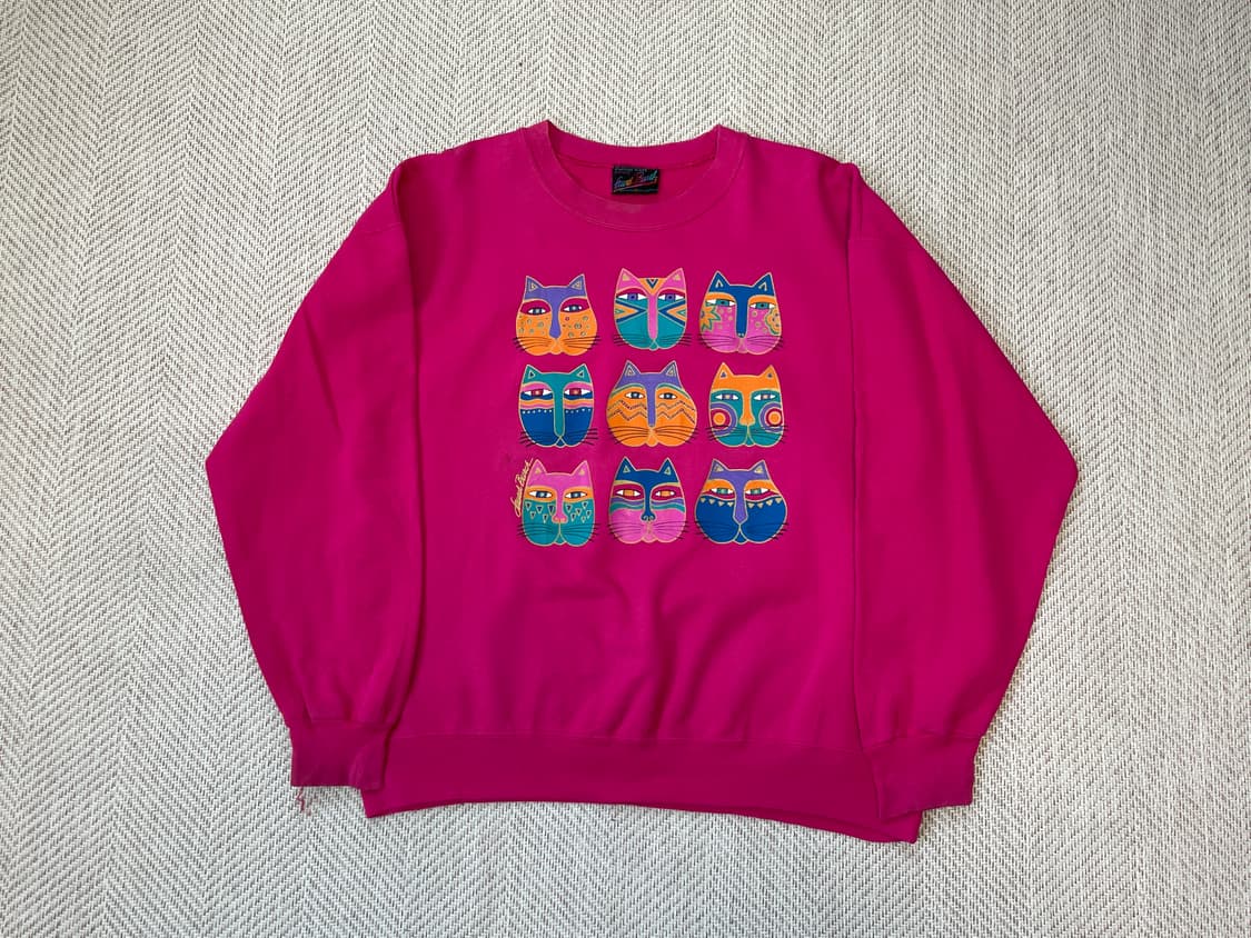 90s usa Laurel Burch  아트 캣 일러스트 J03857 상품이미지1