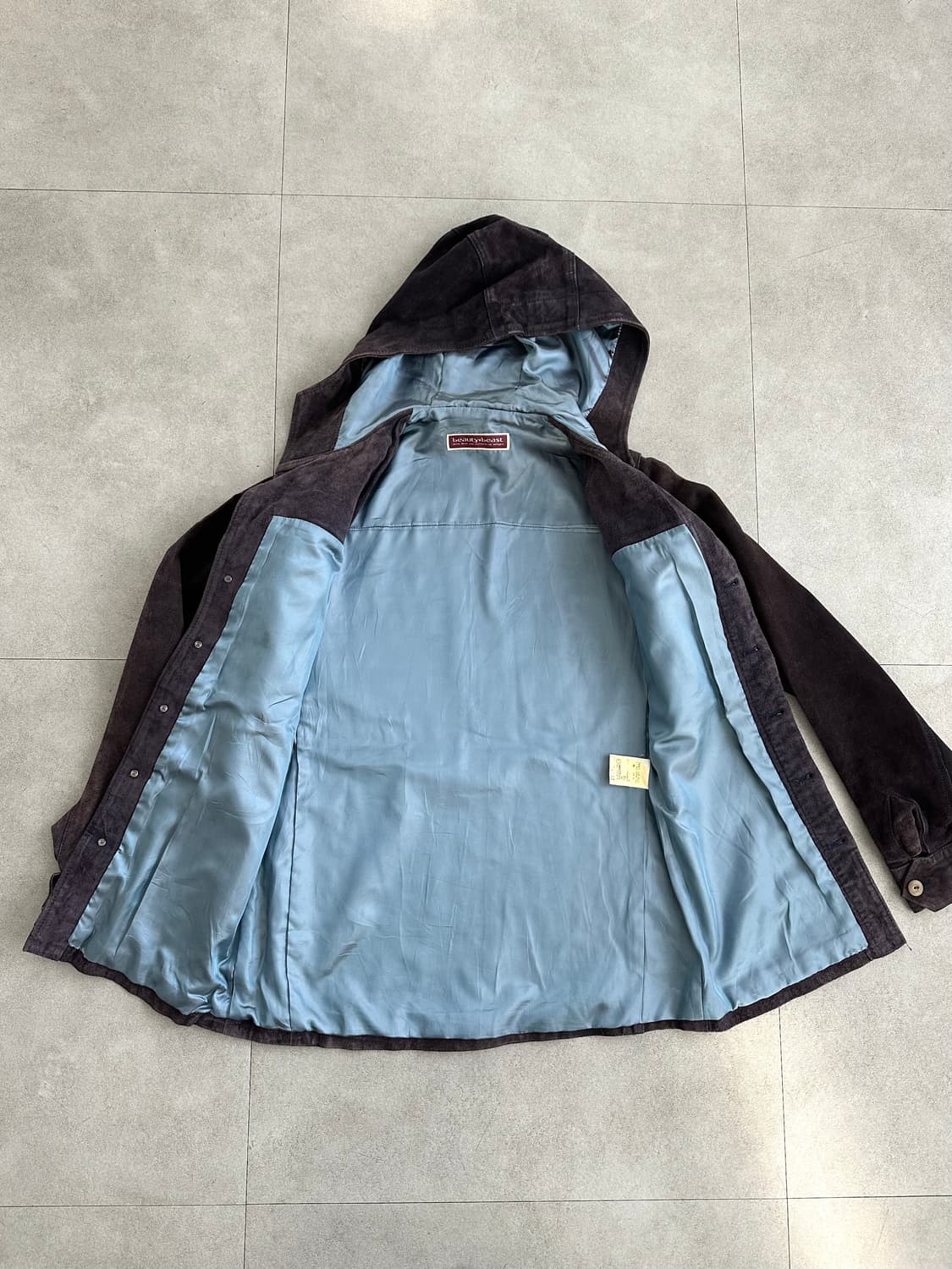 뷰티비스트 퍼플 스웨이드 닌자 후드 자켓 상품이미지8