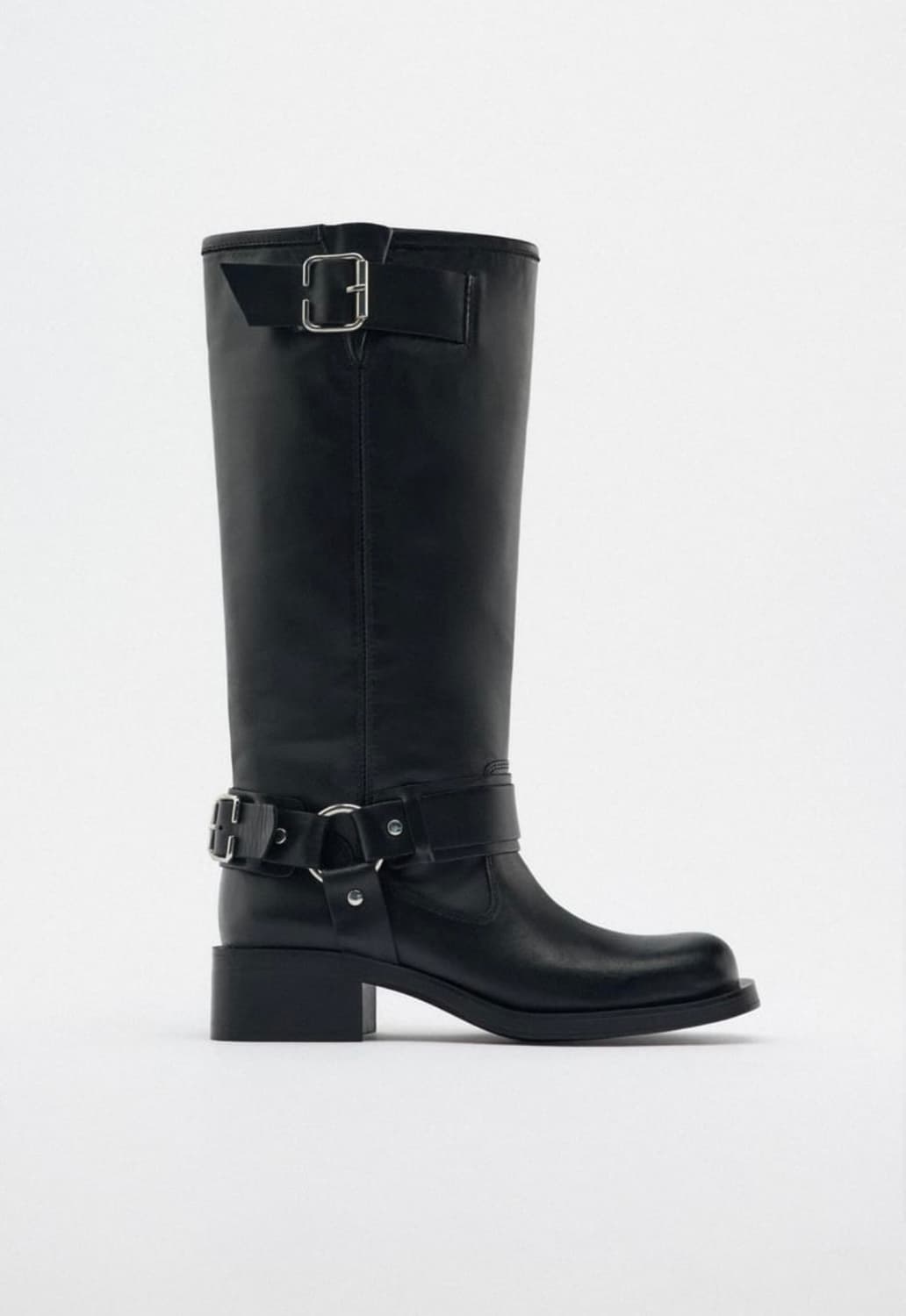 자라 버클 레더 바이커 롱 부츠 상품이미지1
