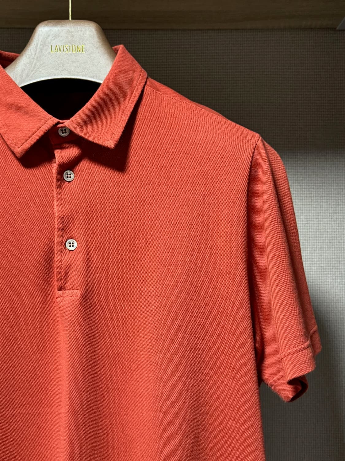 로로피아나 코튼 반팔 카라티셔츠 레드 L 상품이미지3