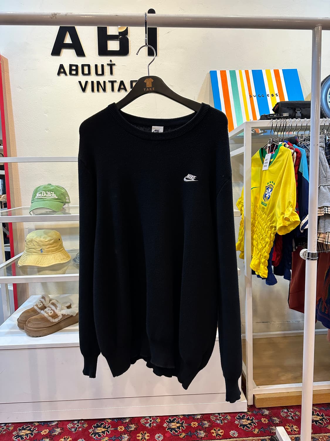 나이키 스루시 로고 니트 스웨터 블랙 XL 상품이미지1