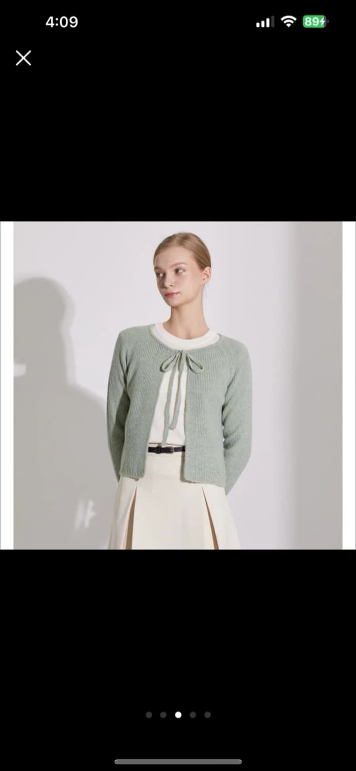 숲 세미크롭 리본 가디건 (새상품) 상품이미지3