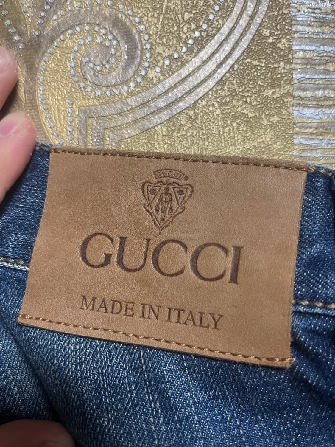 (GUCCI) 아카이브 크레스트 로고 자수 데님 상품이미지4