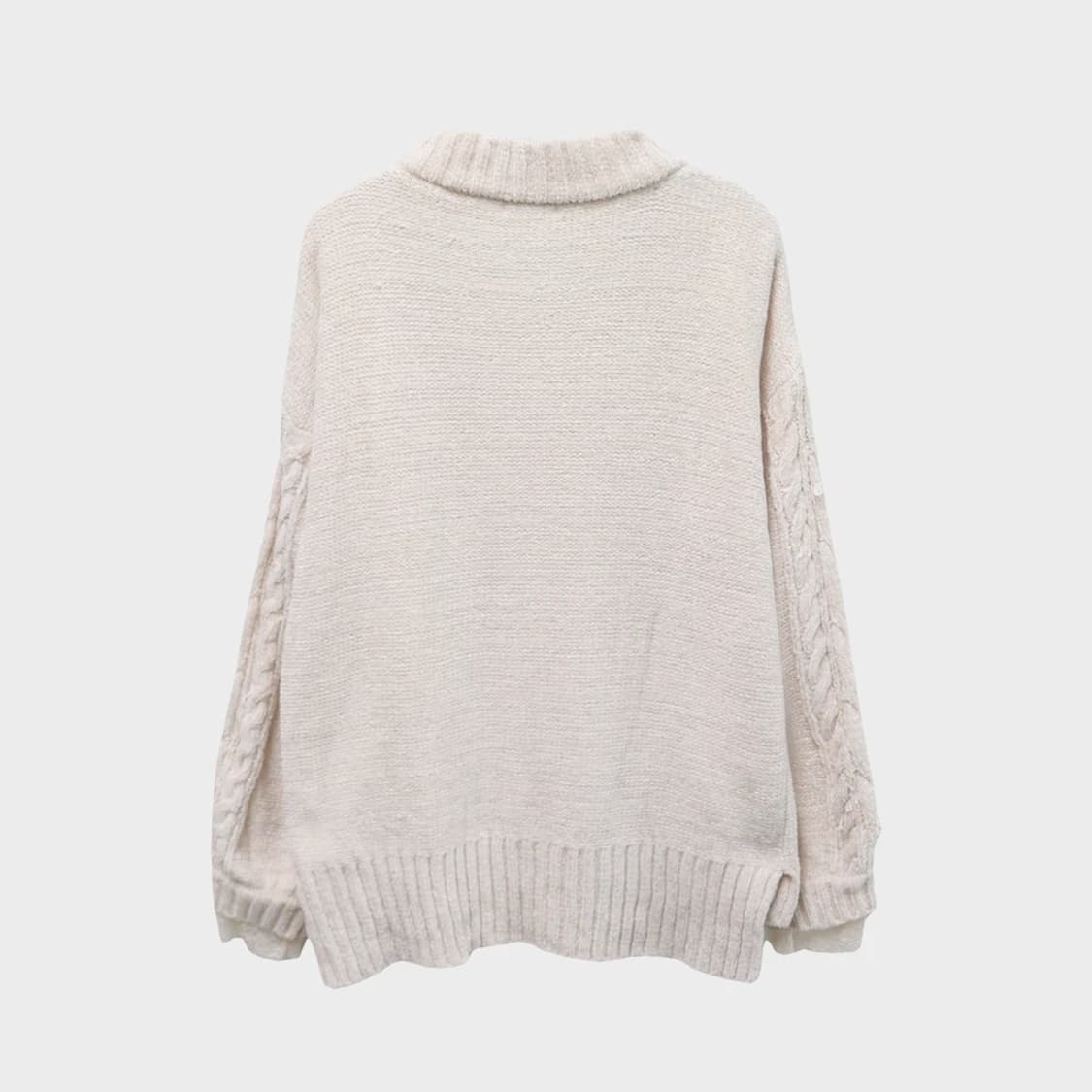 엑시즈팜 베이지 진주 터틀넥 니트 60753 상품이미지2