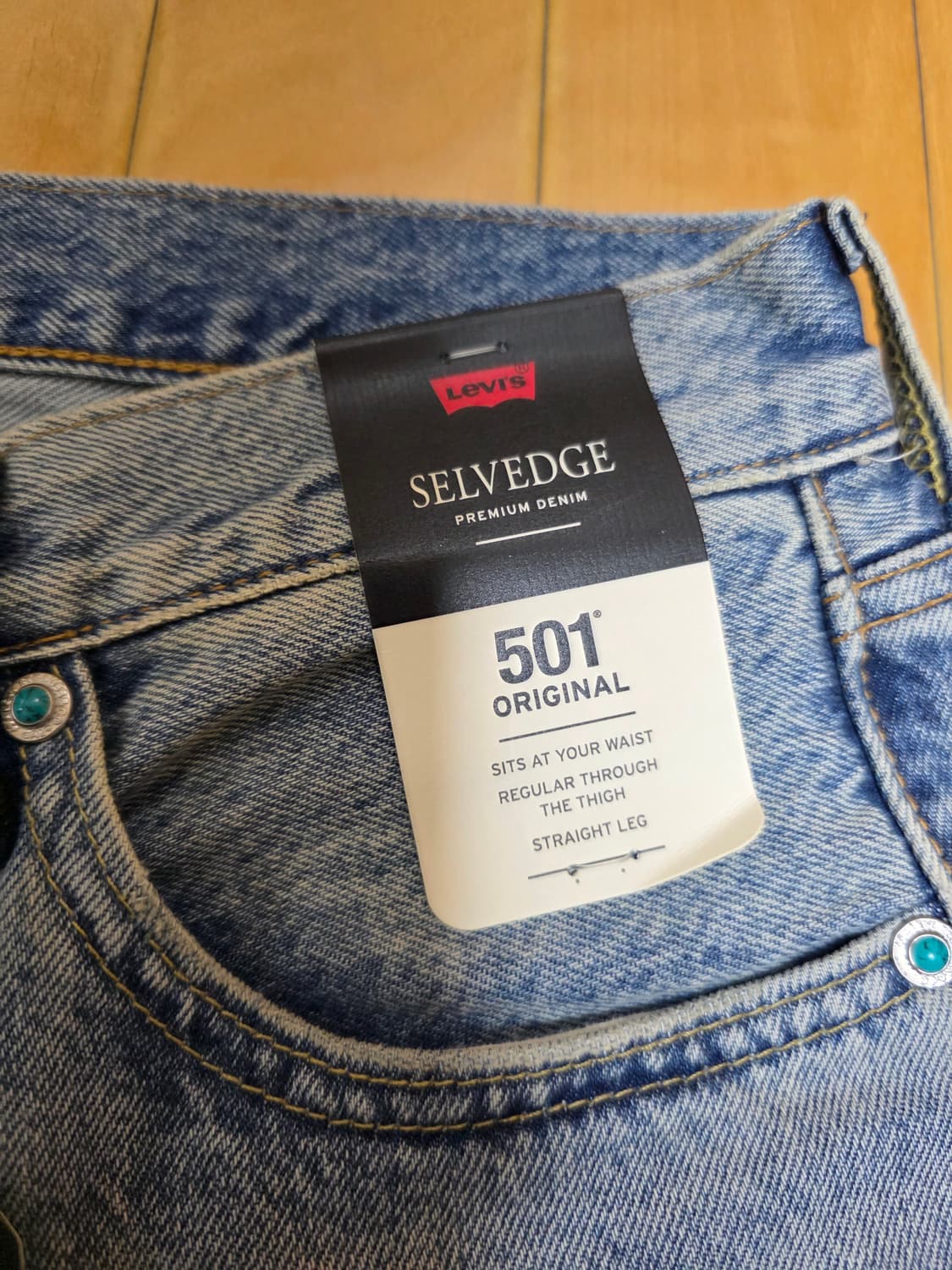 리바이스 501 셀비지 터콰이즈 리벳 32-30 상품이미지7